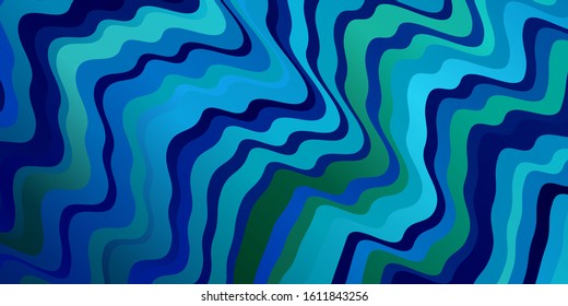 Dark BLUE vector background with bent lines. Colorful illustration in abstract style with bent lines. Template for your UI design.