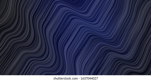 Dark BLUE vector background with bent lines. Colorful illustration with curved lines. Smart design for your promotions.