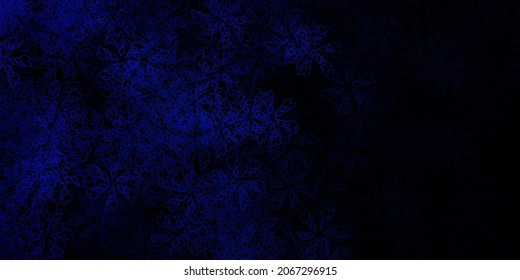 Dark blue vector background with bent lines. Colorful geometric sample with gradient curves.  Template for cellphones.