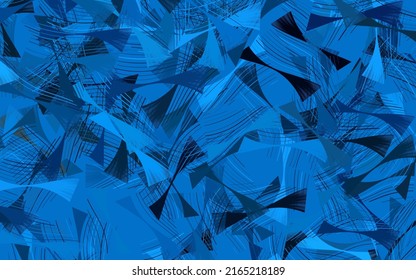 Dark BLUE vector background with bent lines.
