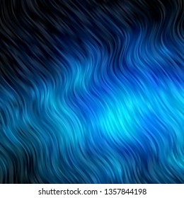 Dark BLUE vector background with bows. Colorful abstract illustration with gradient curves. Design for your business promotion.