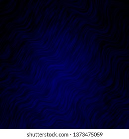 Dark BLUE vector background with bows. Brand new colorful illustration with bent lines. Smart design for your promotions.