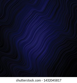 Dark BLUE vector background with bows. Colorful abstract illustration with gradient curves. Template for cellphones.