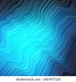 Dark BLUE vector background with bows. Colorful illustration with curved lines. Best design for your posters, banners.