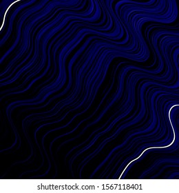 Dark BLUE vector background with bows. Brand new colorful illustration with bent lines. Pattern for websites, landing pages.