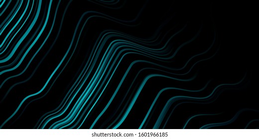 Dark BLUE vector background with bows. Colorful illustration in abstract style with bent lines. Pattern for ads, commercials.