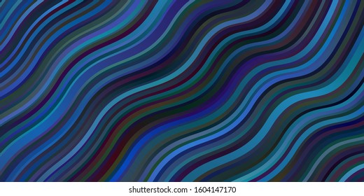 Dark BLUE vector background with bows. Abstract illustration with gradient bows. Pattern for ads, commercials.