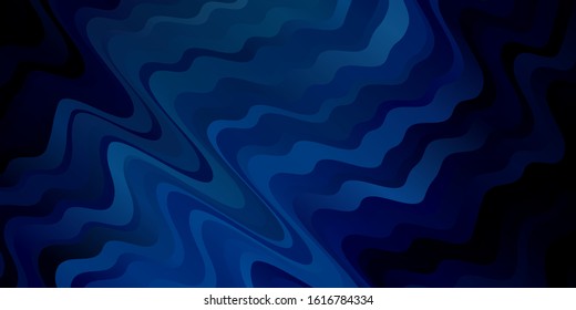 Dark BLUE vector background with bows. Illustration in abstract style with gradient curved.  Pattern for booklets, leaflets.