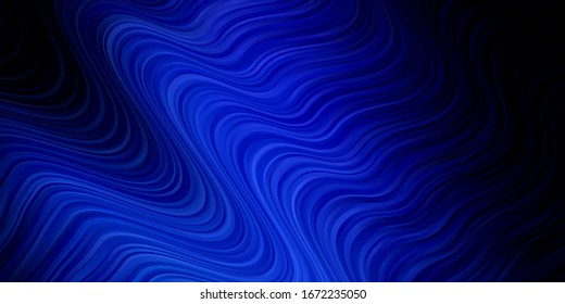 Dark BLUE vector background with bows. Bright sample with colorful bent lines, shapes. Pattern for websites, landing pages.