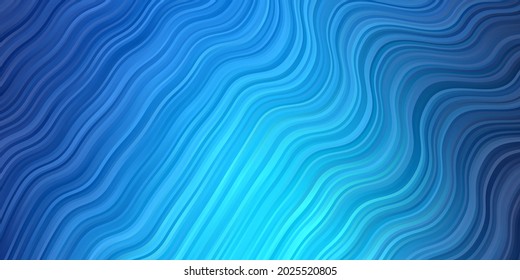 Dark BLUE vector background with bows. Colorful illustration in abstract style with bent lines. Pattern for commercials, ads.
