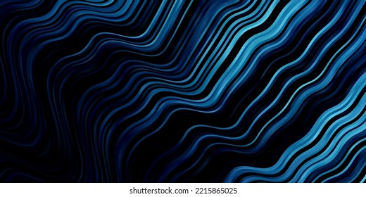 Dark BLUE vector background with bows. Bright illustration with gradient circular arcs. Best design for your ad, poster, banner.