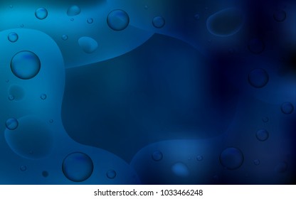 Dark BLUE vector background with bubble shapes. A sample with blurred bubble shapes. Textured wave pattern for backgrounds.