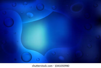 Dark BLUE vector background with bubble shapes. Shining crooked illustration in memphis style. The best blurred design for your business.