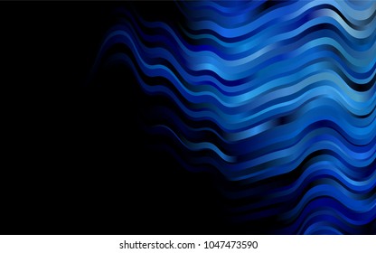 Dark BLUE vector background with bubble shapes. Modern gradient abstract illustration with bandy lines. The template for cell phone backgrounds.