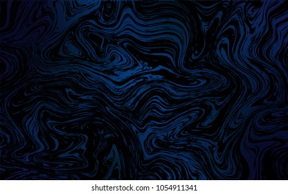 Dark BLUE vector background with bubble shapes. Shining illustration, which consist of blurred lines, circles. Brand-new design for your ads, poster, banner.