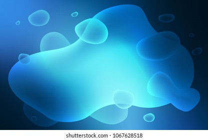 Dark BLUE vector background with bubble shapes. Blurred geometric sample with gradient bubbles.  The best blurred design for your business.