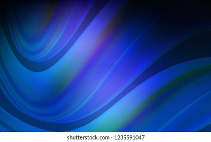 Dark BLUE vector background with bubble shapes. Colorful abstract illustration with gradient lines. The best blurred design for your business.