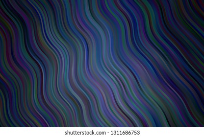 Dark BLUE vector background with bubble shapes. Geometric illustration in marble style with gradient.  Textured wave pattern for backgrounds.
