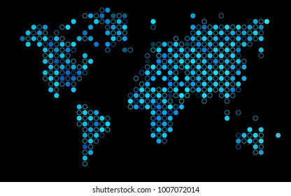 Dark BLUE vector  background with bubbles. Modern abstract illustration with colorful water drops. Pattern can be used as texture of water, rain drops.