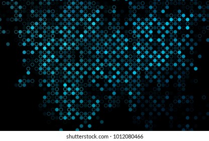 Dark BLUE vector  background with bubbles. Glitter abstract illustration with blurred drops of rain. The pattern can be used for ads, leaflets of liquid.
