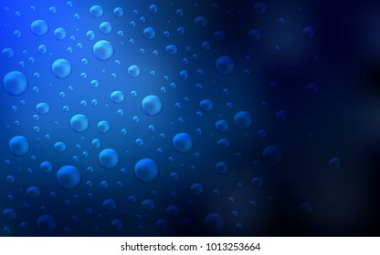 Dark BLUE vector background with bubbles. Beautiful colored illustration with blurred circles in nature style. Completely new template for your brand book.