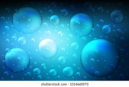 Dark BLUE vector background with bubbles. Glitter abstract illustration with blurred drops of rain. New design for ad, poster, banner of your website.