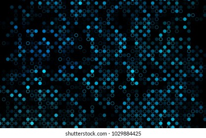 Dark BLUE vector  background with bubbles. Blurred bubbles on abstract background with colorful gradient. Pattern can be used as texture of water, rain drops.