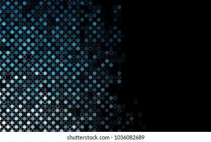 Dark BLUE vector  background with bubbles. Glitter abstract illustration with blurred drops of rain. The pattern can be used for beautiful websites.