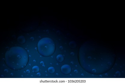 Dark BLUE vector background with bubbles. Illustration with set of shining colorful abstract circles. New design for ad, poster, banner of your website.