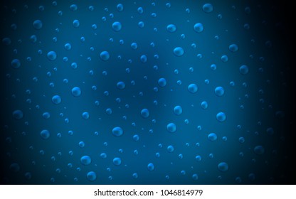 Dark BLUE vector background with bubbles. Beautiful colored illustration with blurred circles in nature style. New design for ad, poster, banner of your website.