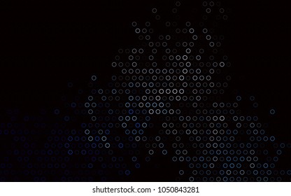 Dark BLUE vector  background with bubbles. Blurred bubbles on abstract background with colorful gradient. Pattern can be used as texture of water, rain drops.