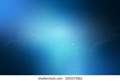 Dark BLUE vector background with bubbles. Illustration with set of shining colorful abstract circles. Completely new template for your brand book.