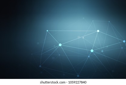 Dark BLUE vector background with bubbles, lines. Colorful illustration with circles and lines in futuristic style. Completely new template for your brand book.