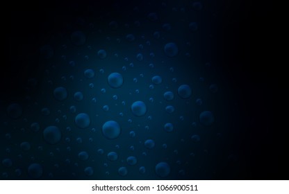 Dark BLUE vector background with bubbles. Blurred bubbles on abstract background with colorful gradient. Beautiful design for your business natural advert.