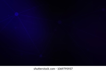 Dark BLUE vector background with bubbles, lines. Design with connection of dots and lines on colorful background. Pattern can be used as texture of wallpapers.