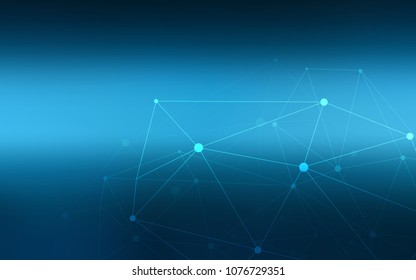 Dark BLUE vector background with bubbles, lines. Illustration with set of colorful abstract circles and lines. Pattern can be used for futuristic ad, booklets.