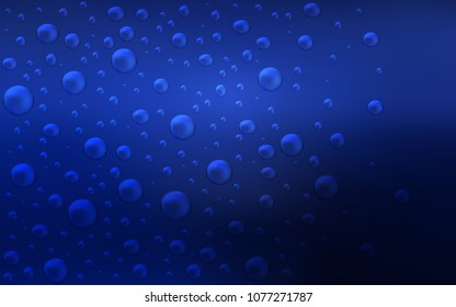 Dark BLUE vector background with bubbles. Beautiful colored illustration with blurred circles in nature style. Beautiful design for your business natural advert.