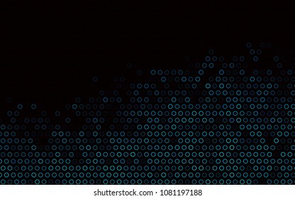 Dark BLUE vector  background with bubbles. Glitter abstract illustration with blurred drops of rain. The pattern can be used for ads, leaflets of liquid.