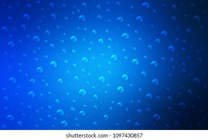 Dark BLUE vector background with bubbles. Modern abstract illustration with colorful water drops. The pattern can be used for ads, leaflets of liquid.