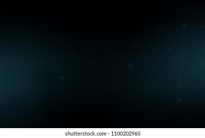 Dark BLUE vector background with bubbles, lines. Glitter abstract illustration with connection of triangle structure. Pattern can be used for futuristic ad, booklets.