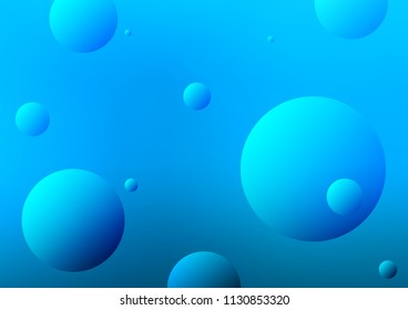 Dark BLUE vector background with bubbles. Modern abstract illustration with colorful water drops. Completely new template for your brand book.