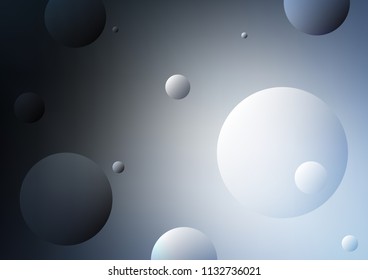 Dark BLUE vector background with bubbles. Modern abstract illustration with colorful water drops. Pattern can be used as texture of water, rain drops.