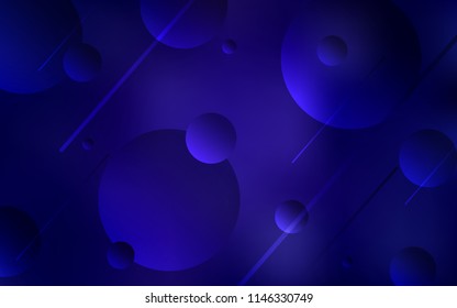 Dark BLUE vector background with bubbles. Blurred bubbles on abstract background with colorful gradient. Pattern can be used as texture of wallpapers.