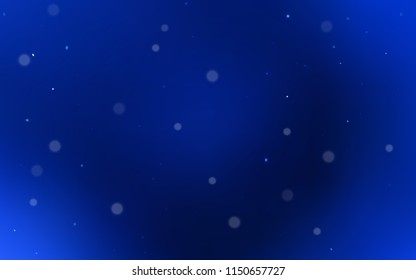 Dark BLUE vector background with bubbles. Blurred bubbles on abstract background with colorful gradient. Pattern can be used for ads, leaflets.