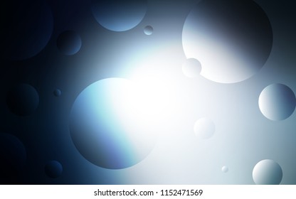 Dark BLUE vector background with bubbles. Blurred bubbles on abstract background with colorful gradient. New design for ad, poster, banner of your website.