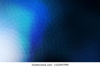 Dark BLUE vector background with bubbles. Beautiful colored illustration with blurred circles in nature style. Beautiful design for your business advert.