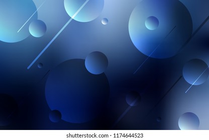 Dark BLUE vector background with bubbles. Illustration with set of shining colorful abstract circles. Pattern can be used as texture of wallpapers.