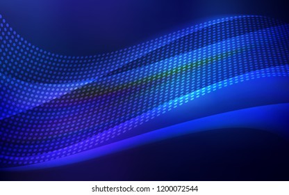 Dark BLUE vector background with bubbles, lines. Glitter abstract illustration with connection of triangle structure. Template for business cards, websites.