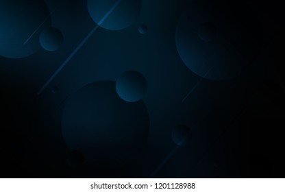 Dark BLUE vector background with bubbles. Blurred decorative design in abstract style with bubbles. New design for ad, poster, banner of your website.