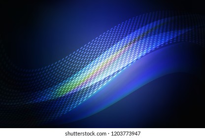Dark BLUE vector background with bubbles, lines. Design with connection of dots and lines on colorful background. Pattern for ads, leaflets.
